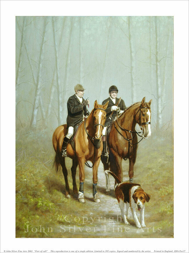HUNTING SCENE SIGNED & NUMBERED LIMITED EDITION PRINT by UK Artist JOHN SILVER